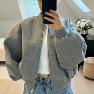 Vintage Grey Bomber Jacket